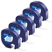 Compatible with Dymo LetraTag Refills Plastic White Labels 12mm x 4m, Compatible with Dymo LetraTag Label Makers LT-100H LT-100T LT-110T QX50 XR XM