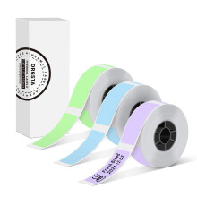 ORGSTA Label Stickers Self Adhesive Sticky Thermal Printer Paper Green/Purple/Blue 12 ?40mm, 160/roll, 3 Rolls for S001 Portable Printer