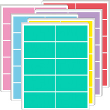 YSHIHE Coloured Sticky Labels 50MM x 100MM Large 6 Colours Moving Labels Name Tags 24 Sheets,240 Label Stickers for Organization,Moving,Office