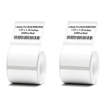 2 Rolls Label Maker Tape,White 40mm x 30mm 480pcs Thermal Laminated Self-Adhesive Labels,White Multipurpose Labeling Tape for