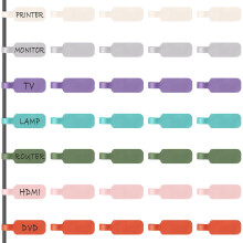 Trilancer Cable Cord Labels Large Size, for Organizing Wires and Identification, Multicolored Handwriting Cable Tags, Reusable with Multiple Uses - 35