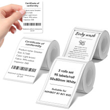 NIIMBOT Labels for B1 B21 B3S Label Maker, 50x80mm (1.97'' x 3.15'') 95 Labels/Roll, Food Stickers for Jars, Waterproof, Oil-Proof Personalized