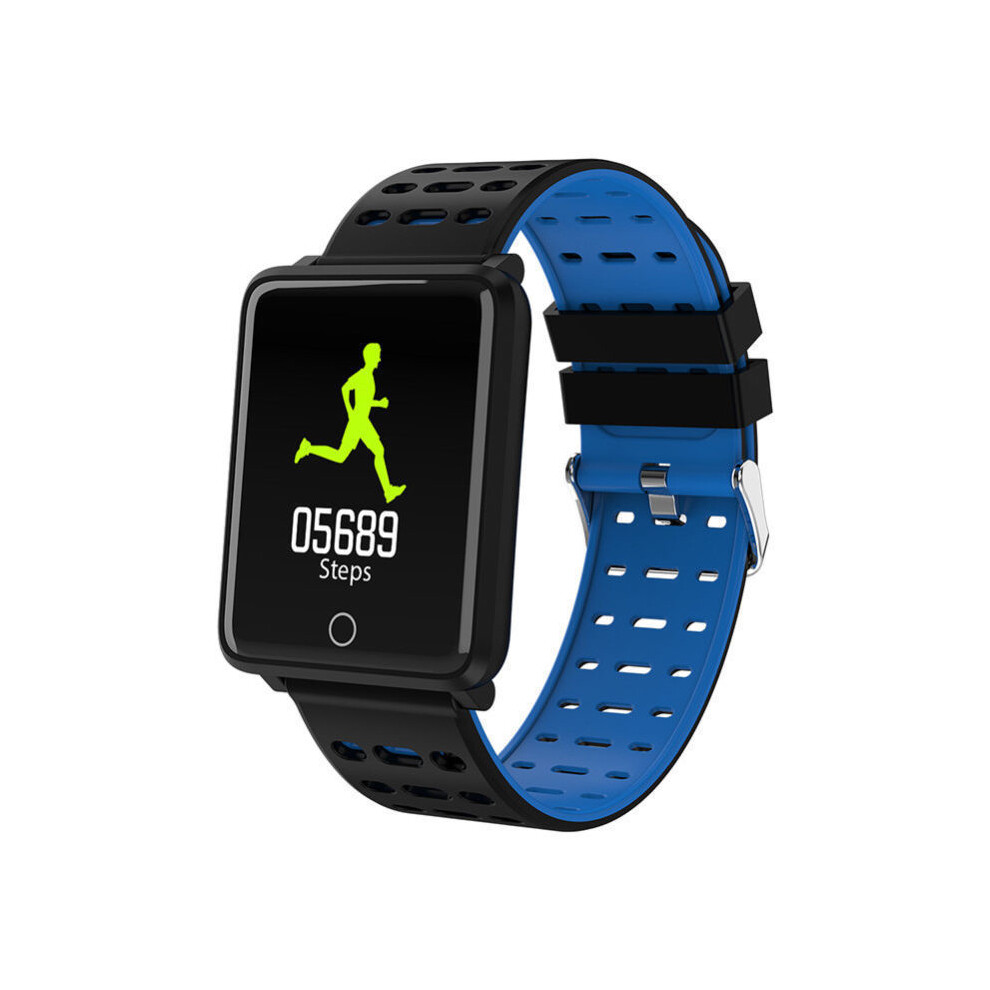 (Black& Blue) Waterproof Smart Watch Heart Rate Monitor Bracelet Wristband For Ios Android Blue,Black 110691423450