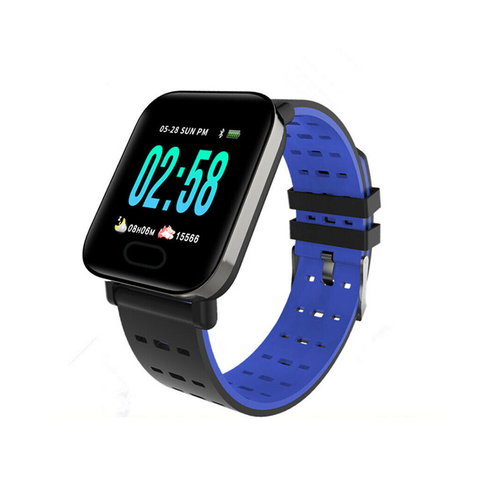 Blue (Blue) A6 Smart Wristwatch Heart Rate Monitor Blood Pressure Watch For Android Supply