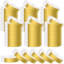 Bouiexye 400 Pack Paper Wristbands for Events Water Resistant Paper Wristbands for Events Music Festival Concert Contest?Gold?