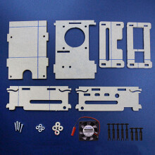 (Case+Cooling Fan) Clear Acrylic Case with Cooling Fan for Raspberry Pi 4 Model B, 3.5" LCD Enclosure
