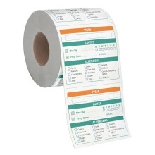 500 Food Label Stickers (8.5 ? 7.5 cm) ? Food Date Labels with Allergen Section Easy Peel No Residue Fridge & Freezer Use By Best Before Stickers for