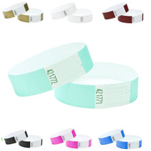 J&R Wristbands Made from Dupont? Tyvek? 3/4 inch 100 Pack, Paper Like Bracelets Used for Events, Nightclubs, waterparks etc. Aqua