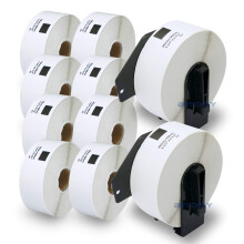 BETCKEY - 10 Rolls DK-11201 Labels with ONLY 2 Reusable Label Holders, 29mm x 90mm, 4000 Standard Address Labels Using for Ql Label Printers