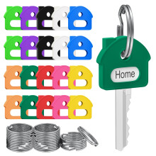 Uniclife 20 Pcs Key Covers Caps, 2.54 cm Key Identifiers with Labels, Soft Stretchy Key Covers for House Key, Cute Key Head Protectors for Standard