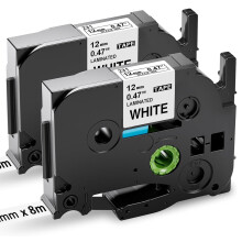 Upwinning Compatible with Brother P-Touch Tape, TZe-231 12mm 0.47 Black on White Laminated Label Tape Cassette Work with Brother p Touch H101c 1000