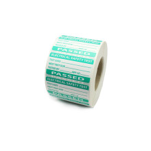 Label Metrics - PAT Testing - Passed Labels/Stickers - PP Durable Tear Proof Labels. 50mm x 25mm.