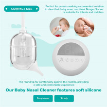 Nettoyant Nez Électrique avec Musique et Lueur Douce Aspirateur Nasal Électrique Puissant Aspirateur Rechargeable pour Nourrissons