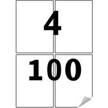 Tapsin A4 White Sticker Printer Labels, 4 per Sheet, 25 Sheets 105x148mm 100 Labels Self Adhesive Address Mailing Printer Labels Compatible with