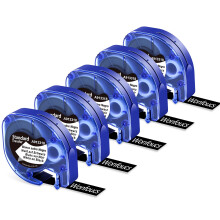 Replacement for Dymo LetraTag Black Label Tape 12mm 913318 White on Black Compatible with Dymo Letra Tag LT-100H LT-100T LT-110T 200B QX50 XR 2000