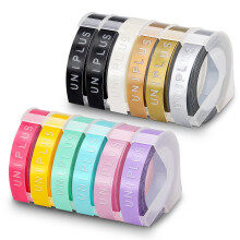 UniPlus Compatible 3D Embossing Tape Label Tape Replacement for Omega S0717930 Junior S0717900 9mm x 3m Colorful Self-Adhesive 3D Plastic for E-101
