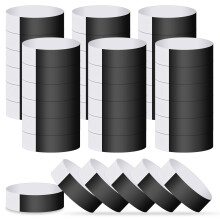 ASTARON Black Wristbands for Events, 400 Pcs Waterproof Paper Wristbands for Events Party Event Wristbands Bulk Arm Bands Paper Bracelets Wristbands