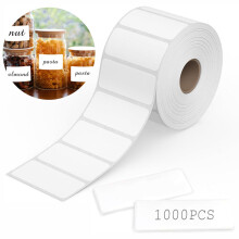 1000PCS Sticky Labels Roll, Food Labels, Self-Adhesive Blank 60?30mm White Removable Label Suitable for Frozen Food, Kitchen, Supermarket, Office