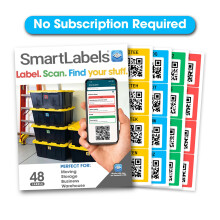 QR Code Smart Labels | Color Coded Scannable Stickers for Storage Bins, Moving Containers & Organization | Pack and Track Inventory on iOS & Android