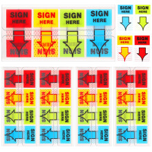 500pcs Sign Here Stickers, Arrow Labels Stickers Adhesive Sign Here Tabs Post Here Flags for Documents Notebooks Home Office School Supplies (4