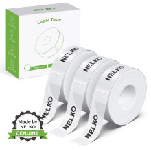 NELKO Genuine P21 Label Maker Tape, Adapted Label Print Paper, 14x40mm (0.55"x1.57"), Standard Laminated Office Labeling Tape Replacement,