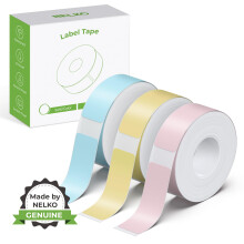 NELKO Genuine P21 Label Maker Tape, Adapted Label Print Paper, 12x40mm (0.47"x1.57"), Standard Laminated Office Labeling Tape Replacement,