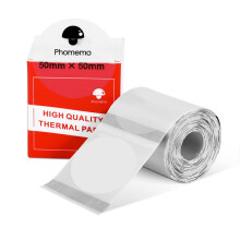 Phomemo M110 M108 M100 M120 M200 M220 M221 Label Round Circle Label - Thermal Labels for Price, Name, Address, Logo, Barcode, 50mm*50mm, Clear (140