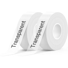 SUPVAN E10 & E11 & E16 Label Maker Tape, Black on Transparent 2 Rolls 15mm ? 6m Genuine Continuous Laminated Thermal Label Tape Refill, Waterproof