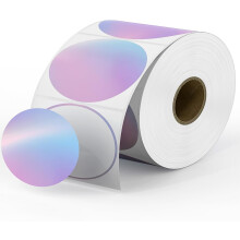 MUNBYN 50x50MM Blue Purple Gradient Round Thermal Sticker Labels, 6 Gradient Patterns, Direct Round Thermal Labels for DIY Logo Design, Small Business