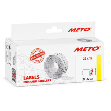 Meto Labels for Hand Labelers (22?12 mm, Single-line, 6,000 Labels, White, Permanently Adhesive, for Meto, Contact, Sato, Avery, Tovel, etc.)