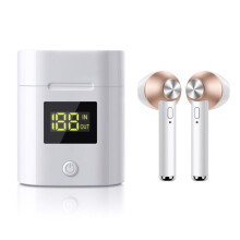(Gold) Bluetooth 5.0 Headset TWS Wireless Earphone In-Ear Earbuds Stereo Headphone