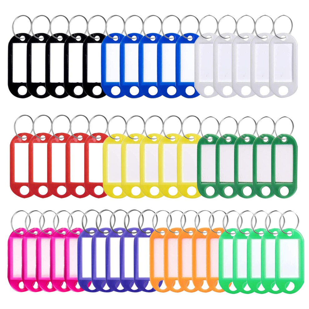 Yuzhou 50 Pcs Key Tags,Key Fobs Labels Rings Name Tags Key Label Tags With Split Ring Paper Plastic Key Tags With Labels Heavy Duty For Luggage Pet Id 5051303175884