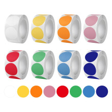 8 Roll 4000pcs Round Sticker Dot,25mm/1 inch Self-Adhesive Circle Stickers Sticky Labels,Coloured Adhesive-Dots,Marking Label for