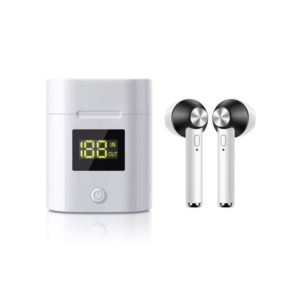 (Black) Tws Wireless Bluetooth 5.0 Headset Stereo Noise Cancelling Earbuds Sweatproof Black 413590906254
