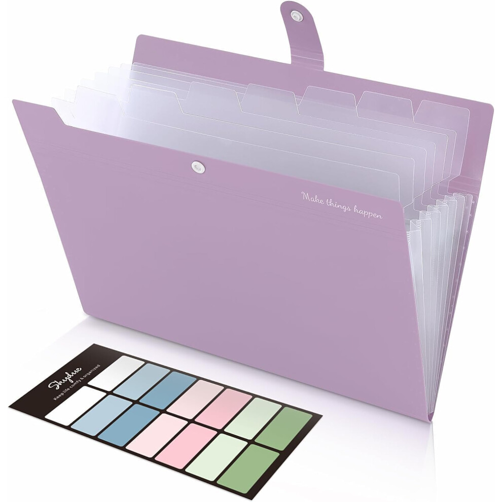 Skydue Folders For Paperwork A4, Expanding File Folder With 8 Pockets, Pastel Folders, Paperwork File Organiser, Folder Organiser For Documents, 5051303179783