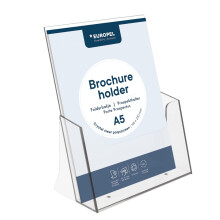EUROPEL Leaflet & Brochure Holder For A5 Size Literature Crystal Clear Acrylic Construction Booklet, Flyer & Menu Display & Dispenser For Office,