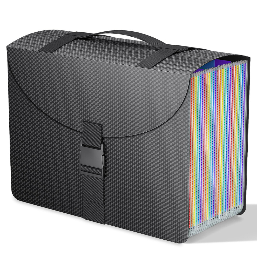 Vanulee 25 Pockets File Organiser Box Files Folder Document Organisers,Concertina File Expanding Filing Folders For Paperwork A4,Paper Bills Receipt 5051303180642