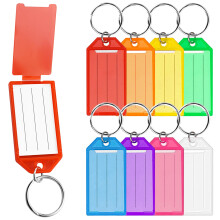 OioTuyi 40 Pack Durable Key Tags with Labels and Split Rings, Assorted Color Key Labels Tags for Organizing and Identification