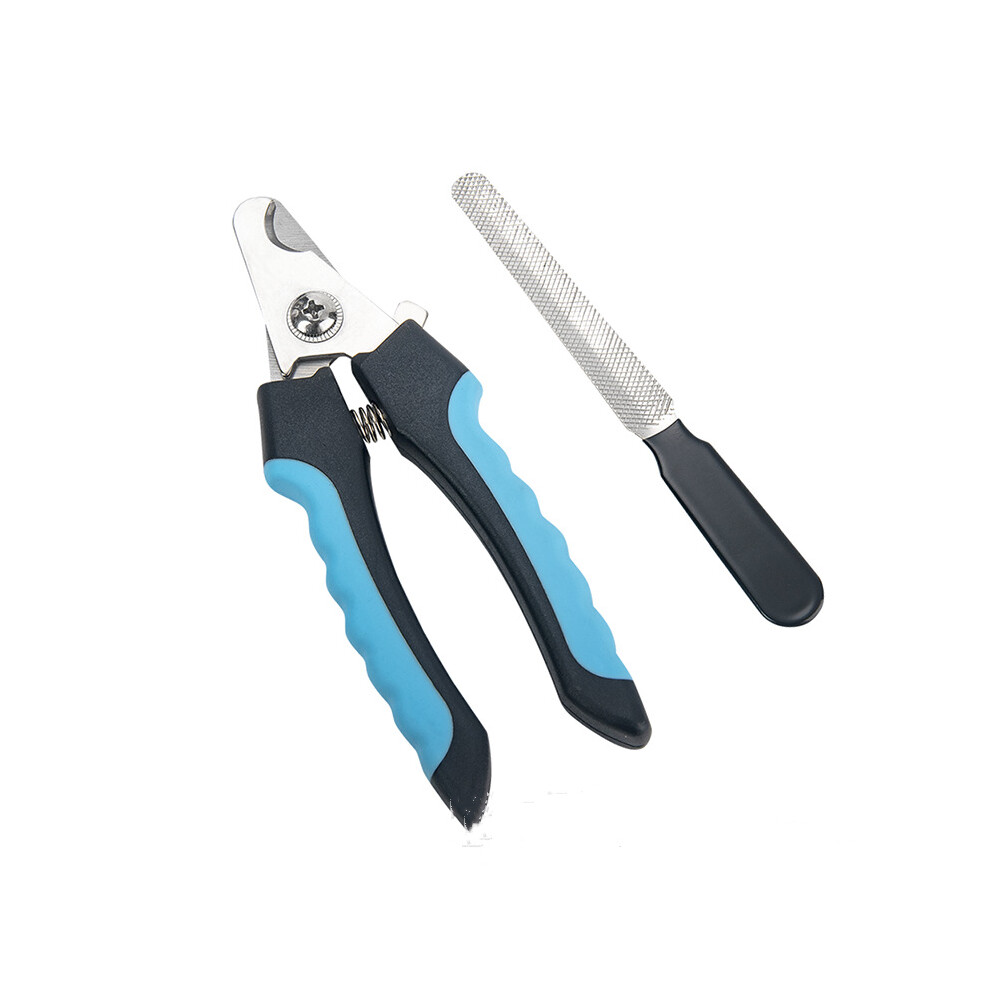 Black/Blue ( Blue) Pet Dog Cat Nail Paw Claw Clippers Scissors Trimmer Grooming Nail File Kit