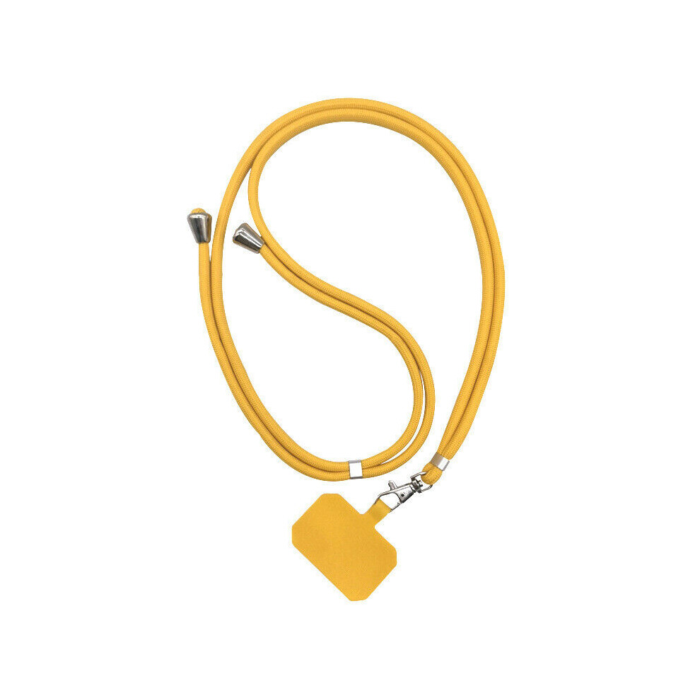 (Yellow) Universal Crossbody Nylon Patch Phone Lanyards Mobile Phone Strap Lanyard Unisex 320997862536