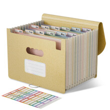 EcoStash Accordion File Organiser, 12 Pockets Wheat Straw Expanding File Folders, Monthly Filling Document Organiser, BPA Free, Return to Nature,