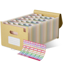 EcoStash Accordion File Organiser, 26 Pockets Wheat Straw Expanding File Folders, Monthly Filling Document Organiser, BPA Free, Return to Nature,