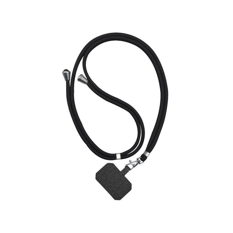 (Black) Universal Crossbody Nylon Patch Phone Lanyards Mobile Phone Strap Lanyard Unisex 320997862499