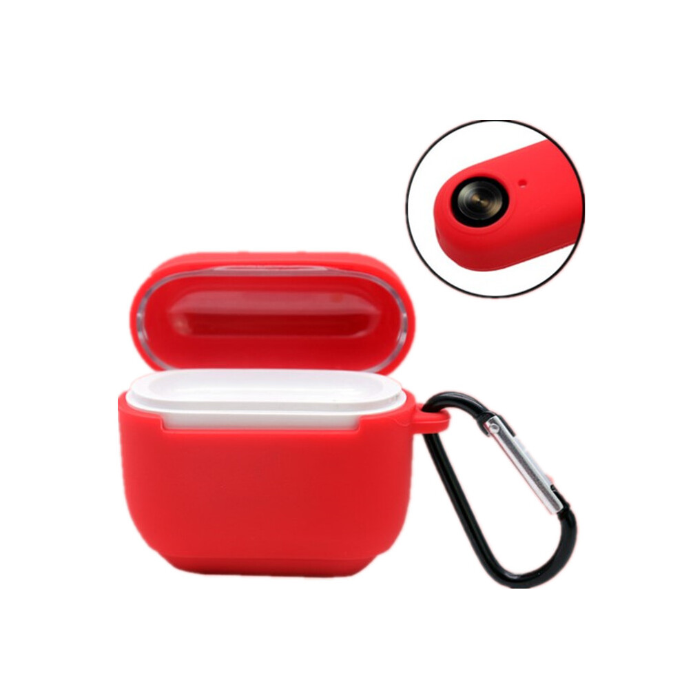 (Red) For Insta 360 Go Camera Silicone Protective Cover Charging Case With Buckle Red 110691419644