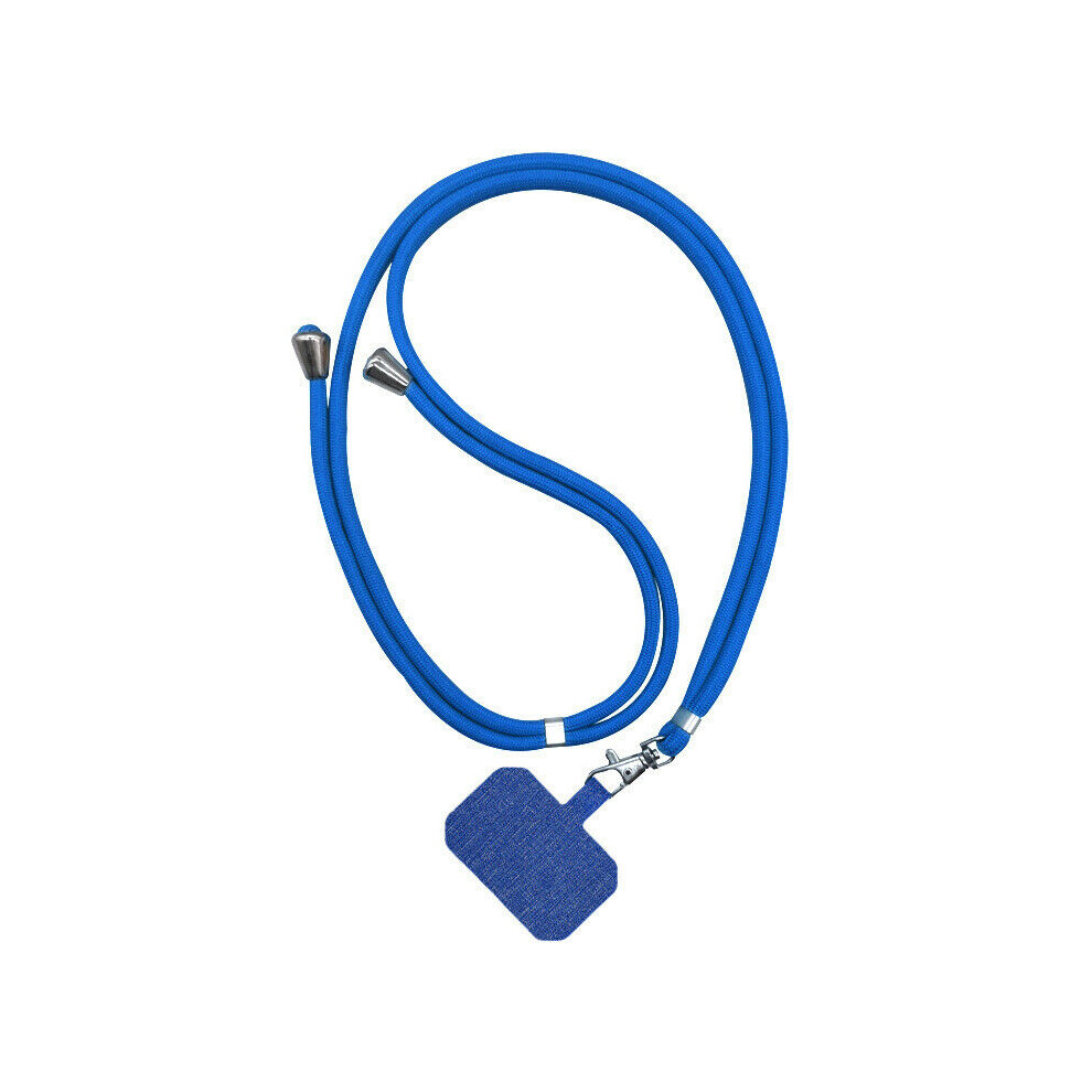 (Sky Blue) Universal Crossbody Nylon Patch Phone Lanyards Mobile Phone Strap Lanyard Unisex 320997862505