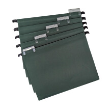 Cathedral Products A4 Green Manilla Suspension Files with Clip on Index Tabs and Inserts - Pack of 10