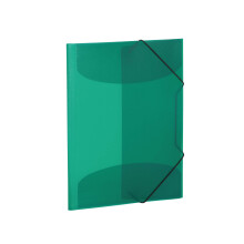 HERMA Elastic Folder Translucent in Dark Green, A3, Sturdy Plastic, with 3 Inner Flaps, 1 Span Folder
