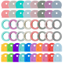 Uniclife 52 Pcs Key Covers Caps, 2.5 cm & 2.2 cm Key Identifiers, Soft Stretchy Key Covers for House Key, Colorful Key Head Protectors for Small &