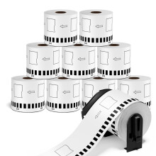 10 Rolls 62mm x 30.48m Continuous Length Labels Compatible with Brother DK-22205 DK22205 Paper Address Labels for Brother QL-500, QL-600, QL-700,