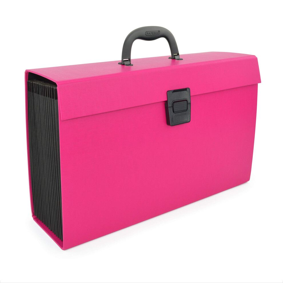 Rapesco 1554 19-Part Expanding Box File Document Organiser, A4+, Hot Pink 5051303183292
